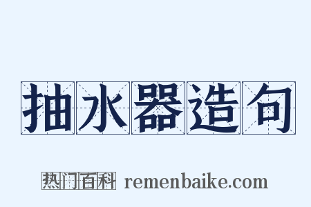 抽水器造句是什么意思的图片